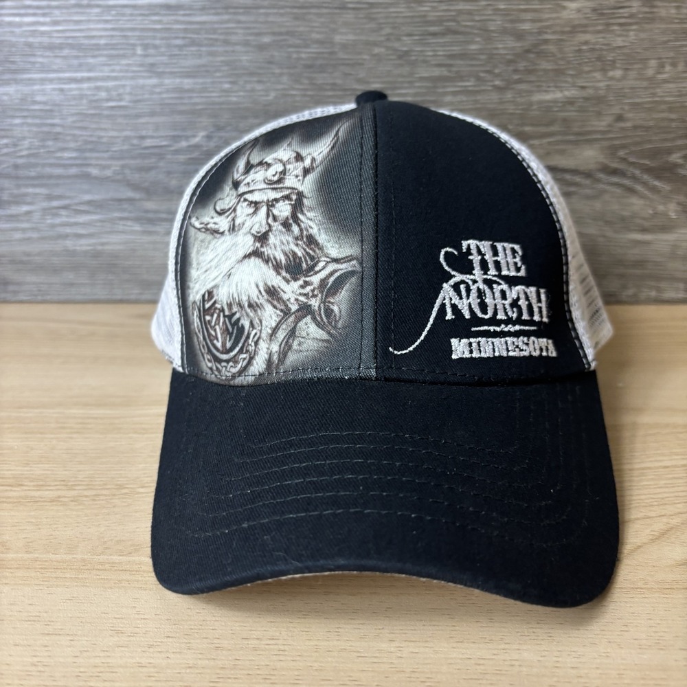The North Hat Cap Snap Back Mesh Trucker Viking Graphic Mens Minnesota Football